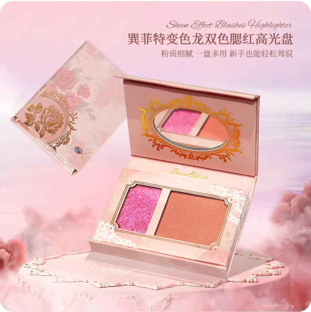 SheenEffect chameleon pigment Highlighter Blush Palette Super Ultra Shiny Original Cheek Makeup Cosmetics Zpaxo