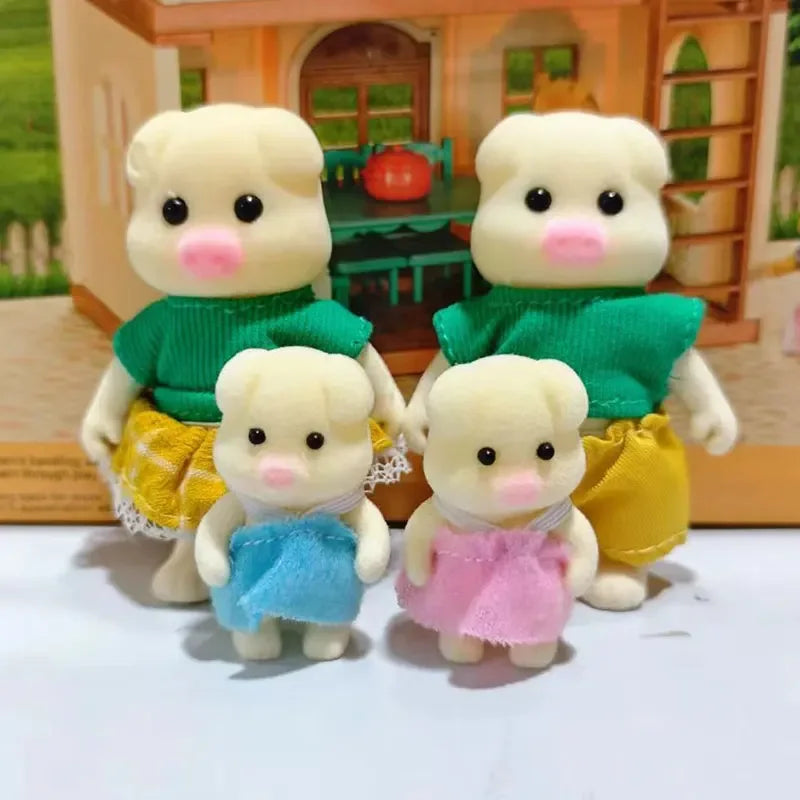 1 12 Simulation Dollhouse Anime Character Toy Cartoon Action Figure Zpaxo Pig Family