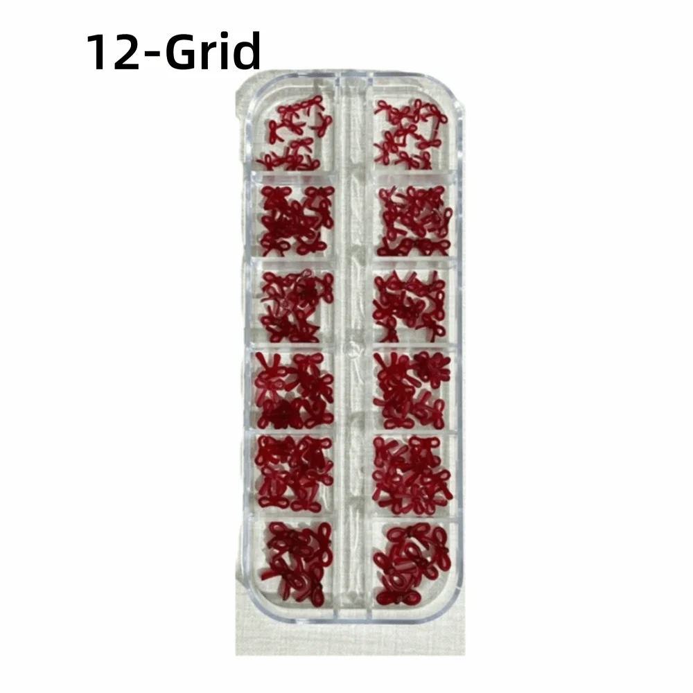 Wine Red Nail Art Decorations 3D Bowknot Burgundy DIY Decoration Zpaxo