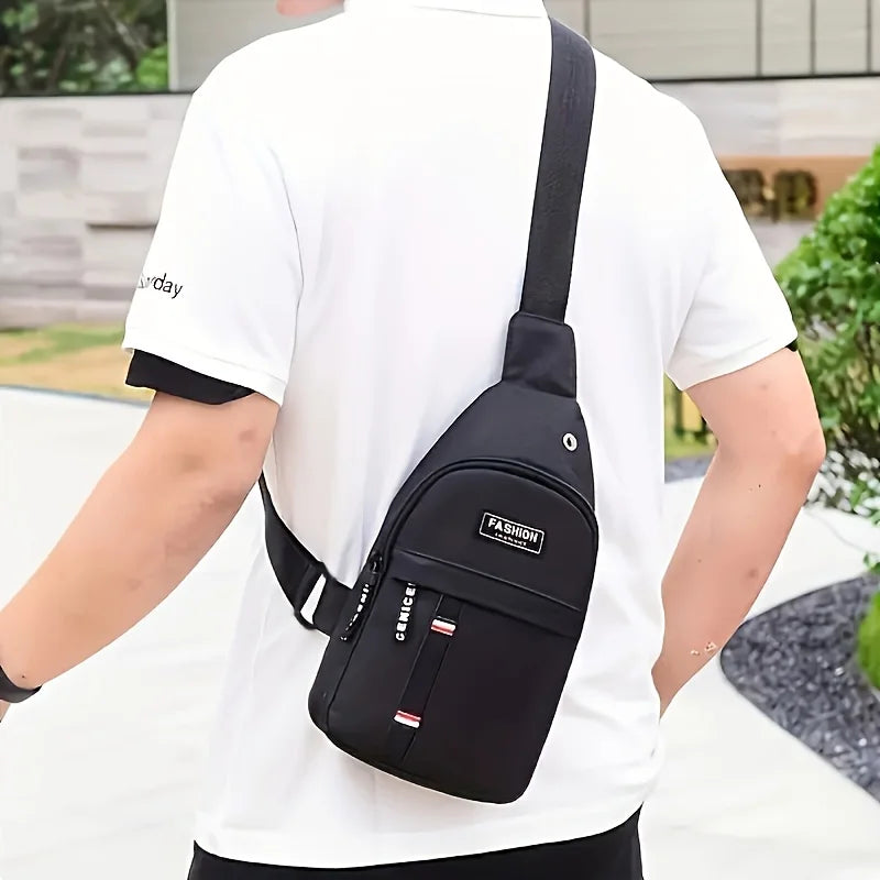 Men's Chest Bag Shoulder Crossbody Sling Casual Nylon Front Trendy