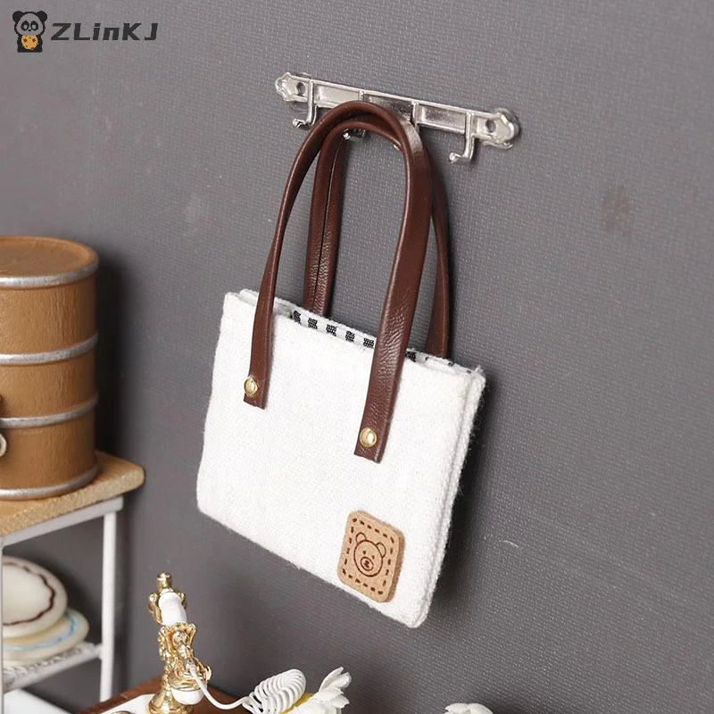 ▶Dollhouse Mini Simulation Canvas Bag Shoulder Bags Doll Clothes Accessories Micro Scene Decoration Pretend Play Toys Zpaxo