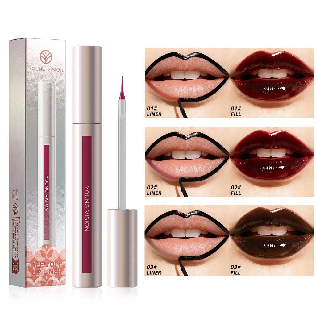 Tear-Off Lip Liner Peel-Off Lip Liner Matte Smudge-Free Hook & Loop Lip Pencil Makeup Pencil Zpaxo
