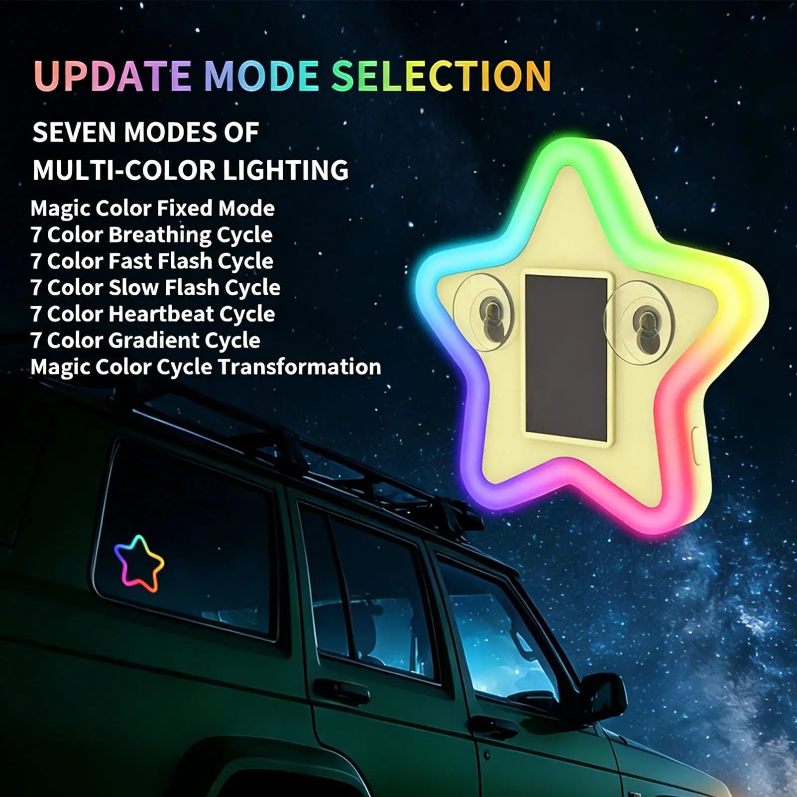 Solar Car Light Wireless Five-pointed Star Powered Sensor Control