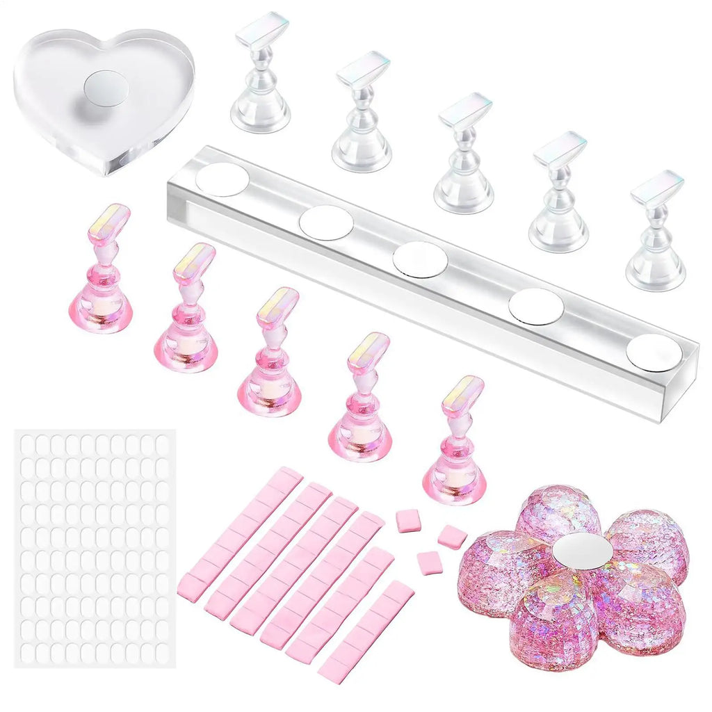 Magnetic Press-On Nail Stand Set – Display & Art Holder Nail Art Display Stand Zpaxo