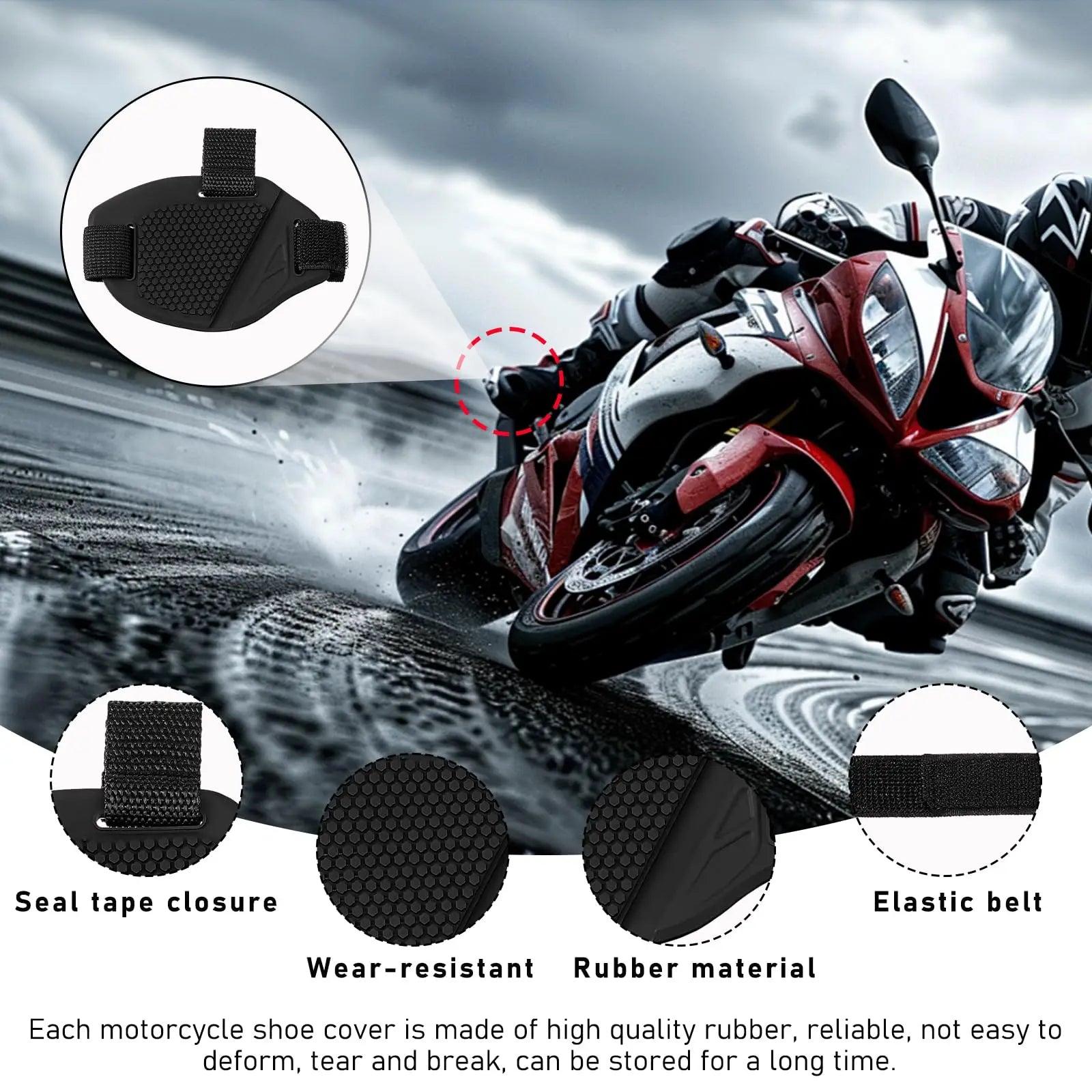 Motorcycle Shifter Pad Boot Cover – Universal Rubber Shoe Guard Motorcycle Shoe Protector Zpaxo