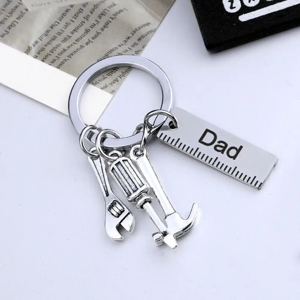 Dad Letters Dad Letters Keychains Hammer Wrench Dad Letters Keyring Papa DIY Jewelry Father's Day Pendant Tassel Hanging Pendant Zpaxo