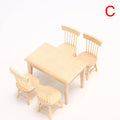 1 12 Miniature Dollhouse Furniture Wooden Dining Table Chair Zpaxo Set
