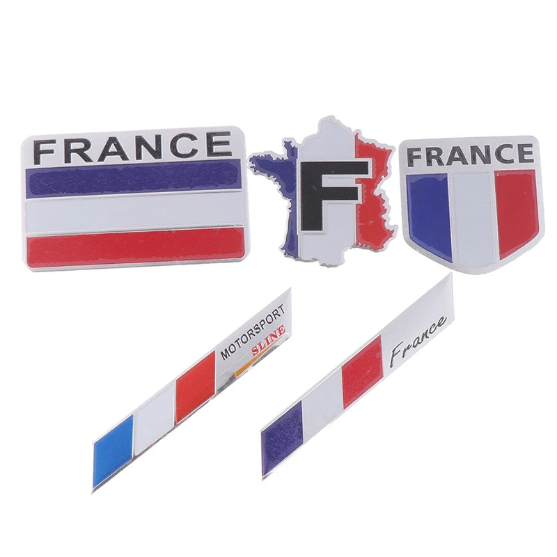 French Flag Alloy Emblem Badge Sticker – Car & Motorcycle Decor