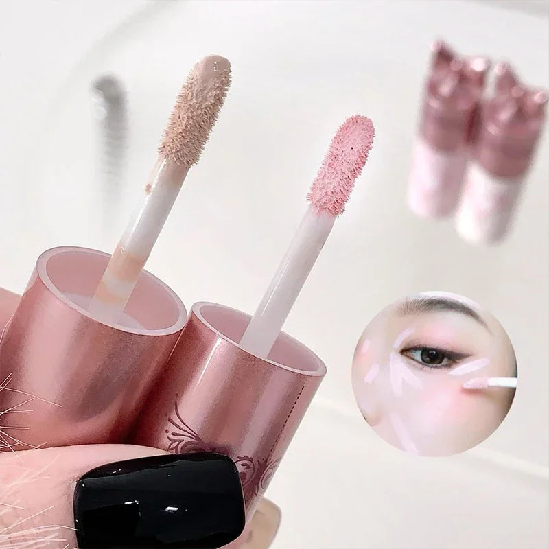 Pink Brightening Liquid Concealer Waterproof Oil Control Moisturizing Concealer Coverage Pores Dark Circles Foundation Cream Zpaxo