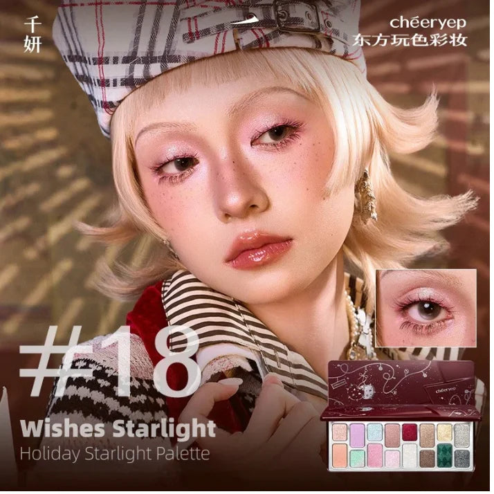 Qianyan Cheeryep Eyeshadow Palette STARLIT WISHES STARLIGHT Impact Zpaxo 18 Wishes Starlight