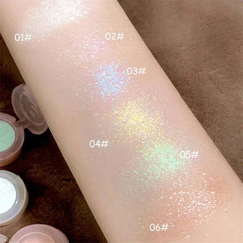 Monochrome Glitter Eyeshadow Pearlescent Highlighter Powder Makeup Zpaxo