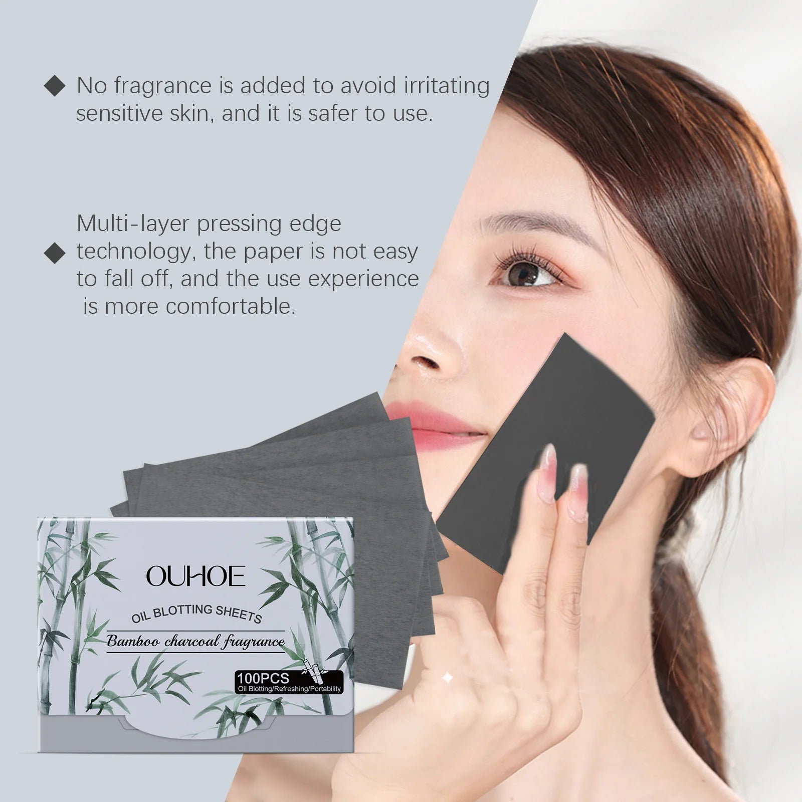100pcs Bamboo Charcoal Oil Blotting Sheets – Oily Skin Oil Blotting Sheets Zpaxo