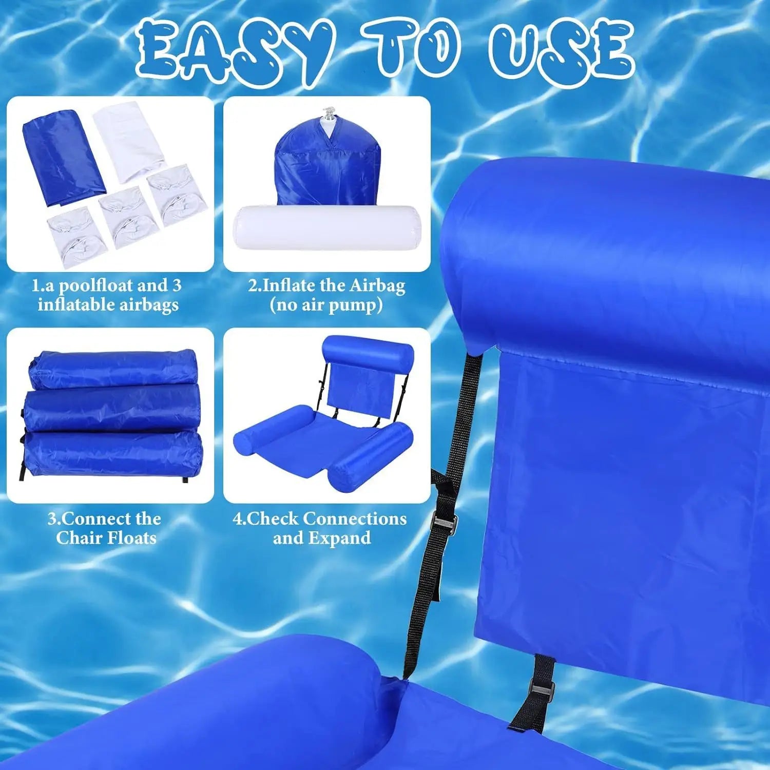 Inflatable Mattresses Water Fun Swimming Pool Hammock Lounge Chairs