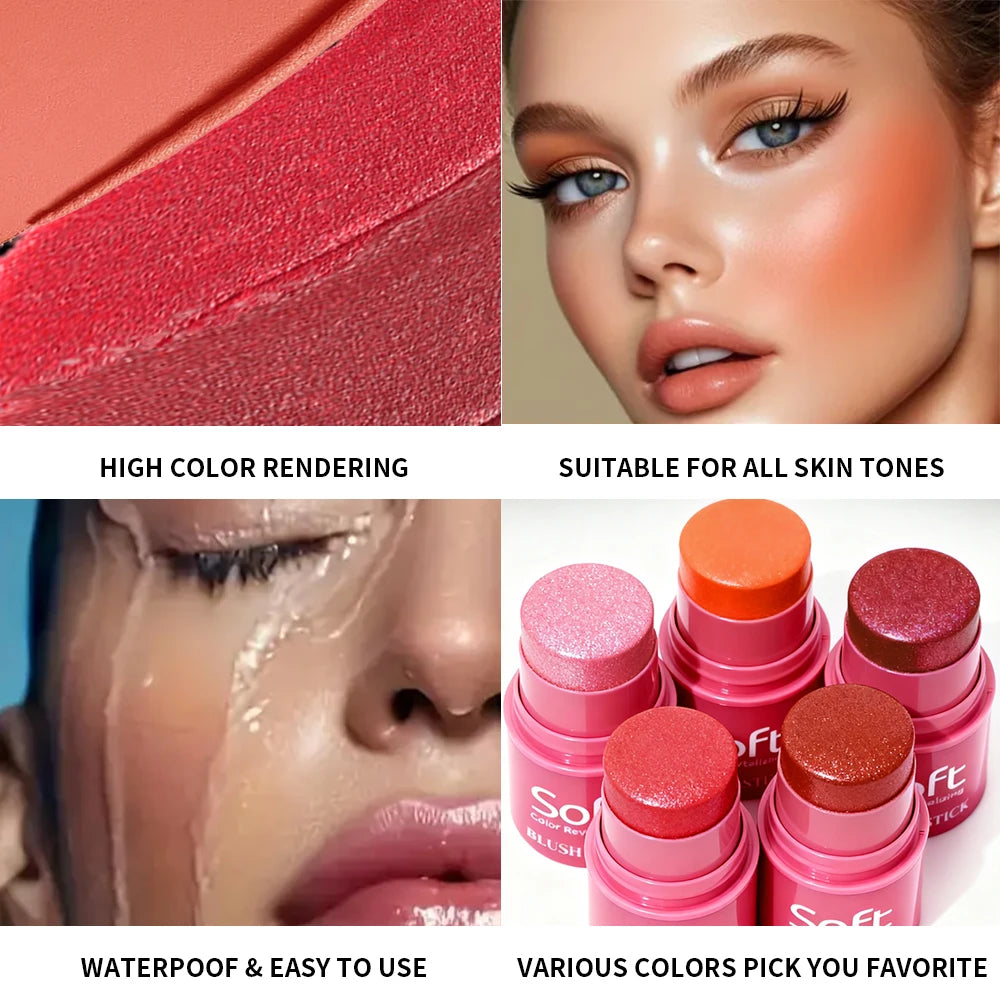 Velvet Matte Smooth Blush Stick Long-lasting And Low Saturation Natural Makeup Effect And Easy To Apply Zpaxo