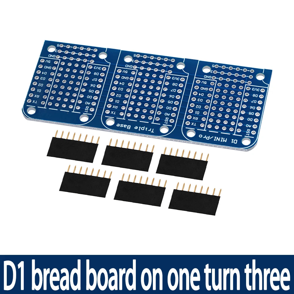 for WeMos D1 Mini Double-Sided Perfboard ProtoBoard Shield - Triple-Layer Stackable Design for Arduino or ESP8266 Zpaxo Tripler Base