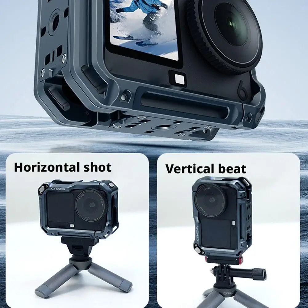 DJI Osmo Action 6 Metal Cage – Aluminum Alloy Expansion Mount Camera Cage Zpaxo