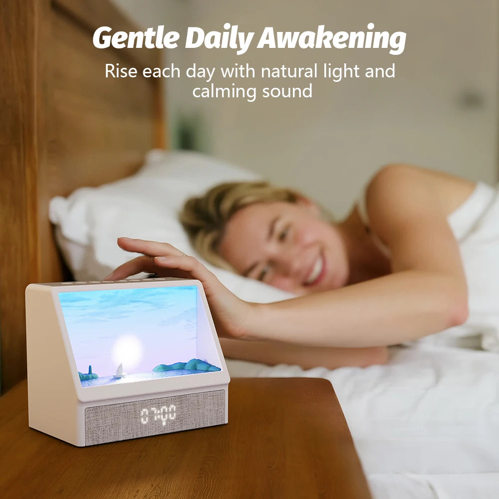 Sunrise Alarm Clock Wake Up Night Light Bluetooth Table Decoration Zpaxo