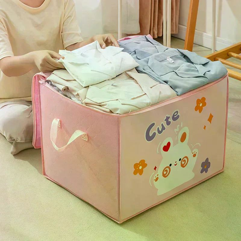 Bins Cube Folding Toys For Cartoon Animal Nursery Toy Storage Box Felt Cloth Fabric Storage Basket Kids Toys Organizer Box Zpaxo