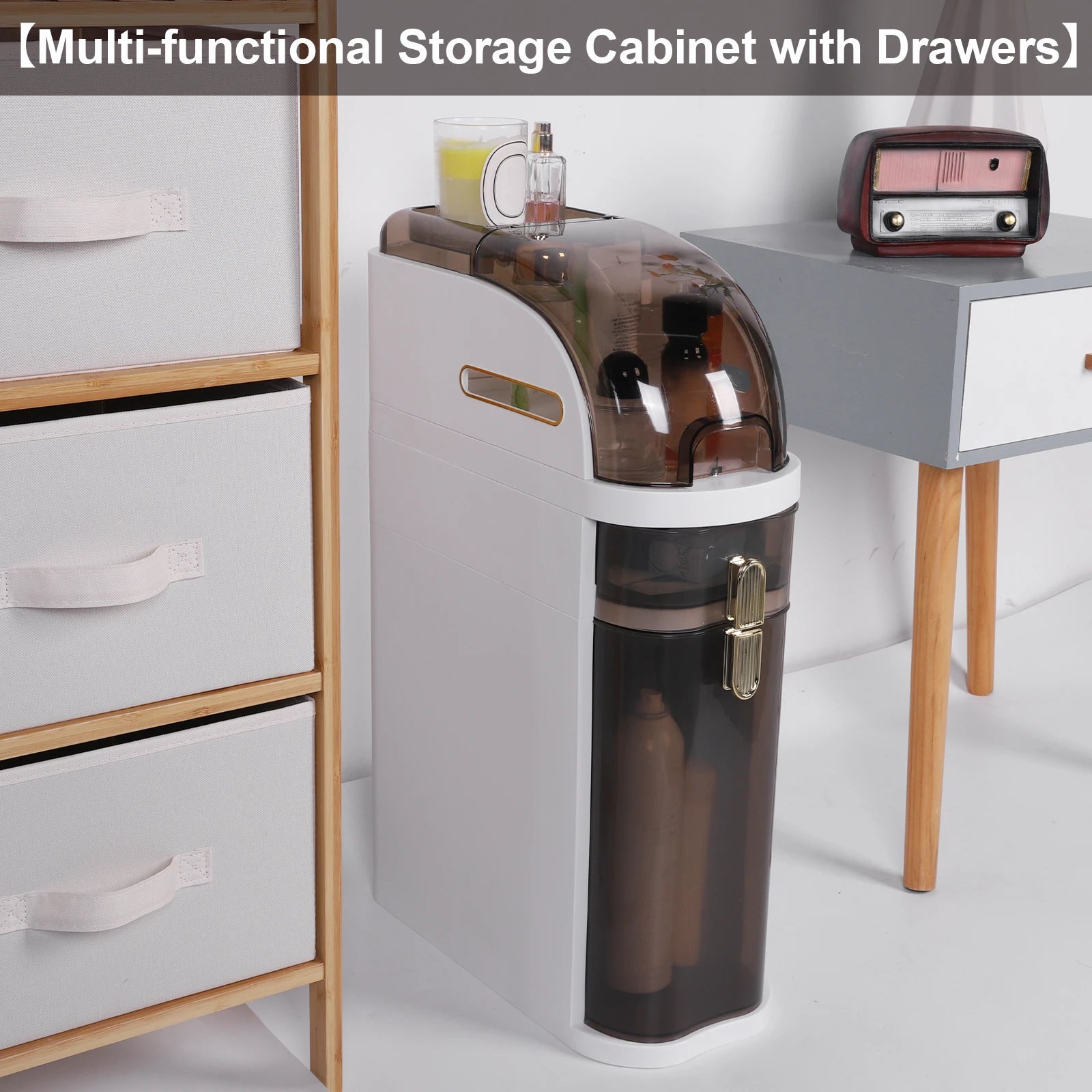 3 Tier Movable Gap Storage Rack Utility Cart Shelf Kitchen Bathroom