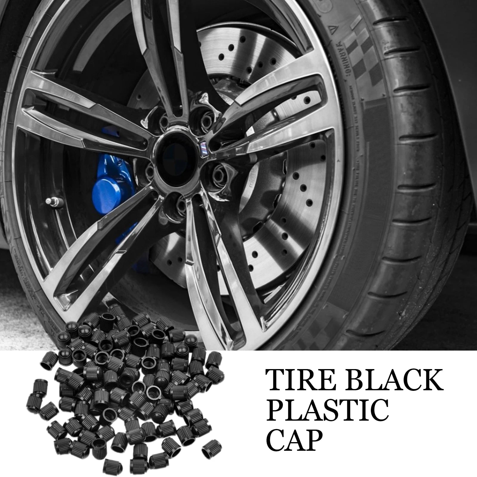 100-Pack Tire Valve Dust Caps – Car, Truck, Bike & MTB
