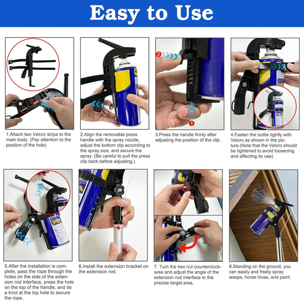 Paint Extension Pole Adjustable Spray Adapter Powder Duster