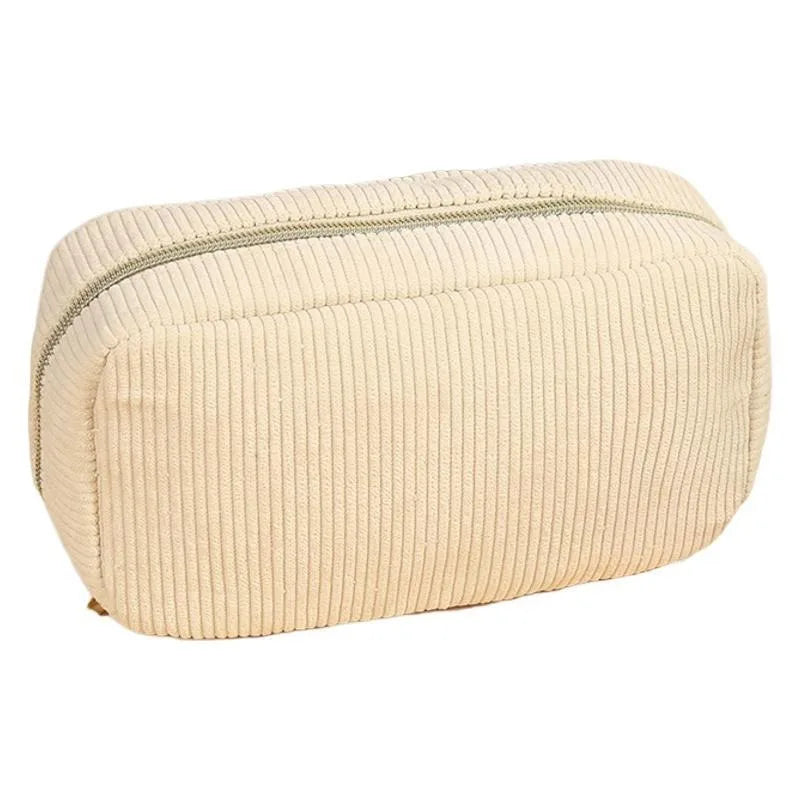 Corduroy Cosmetic Bag – Travel Makeup & Toiletry Organizer Pouch Cosmetic Travel Bag Zpaxo