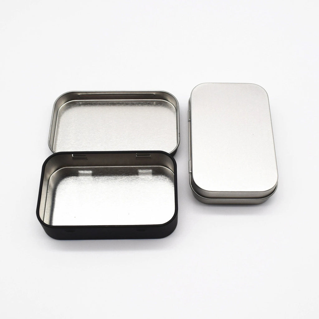 Mini Rectangular Hinged Tin Box – Metal Storage Container Mini Tin Storage Box Zpaxo