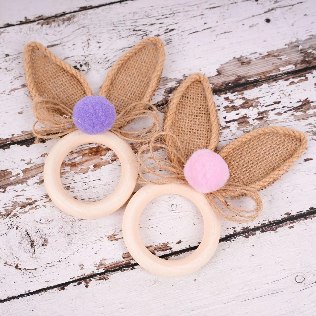 Easter Napkin Rings 6 Bunny Ear Spring Serviette Table Settings Decor