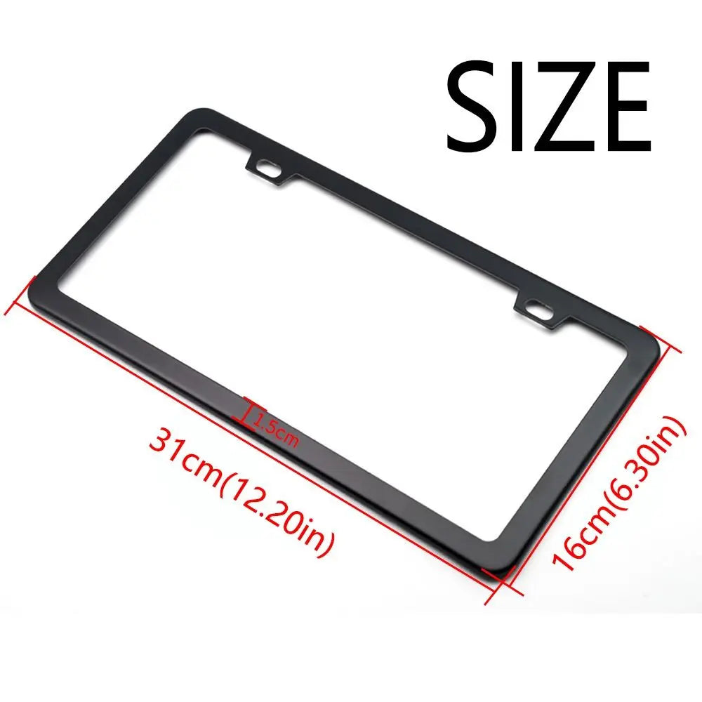 2 Hole Car License Plate Frame Rustproof Black Cover Screw Caps Truck Zpaxo