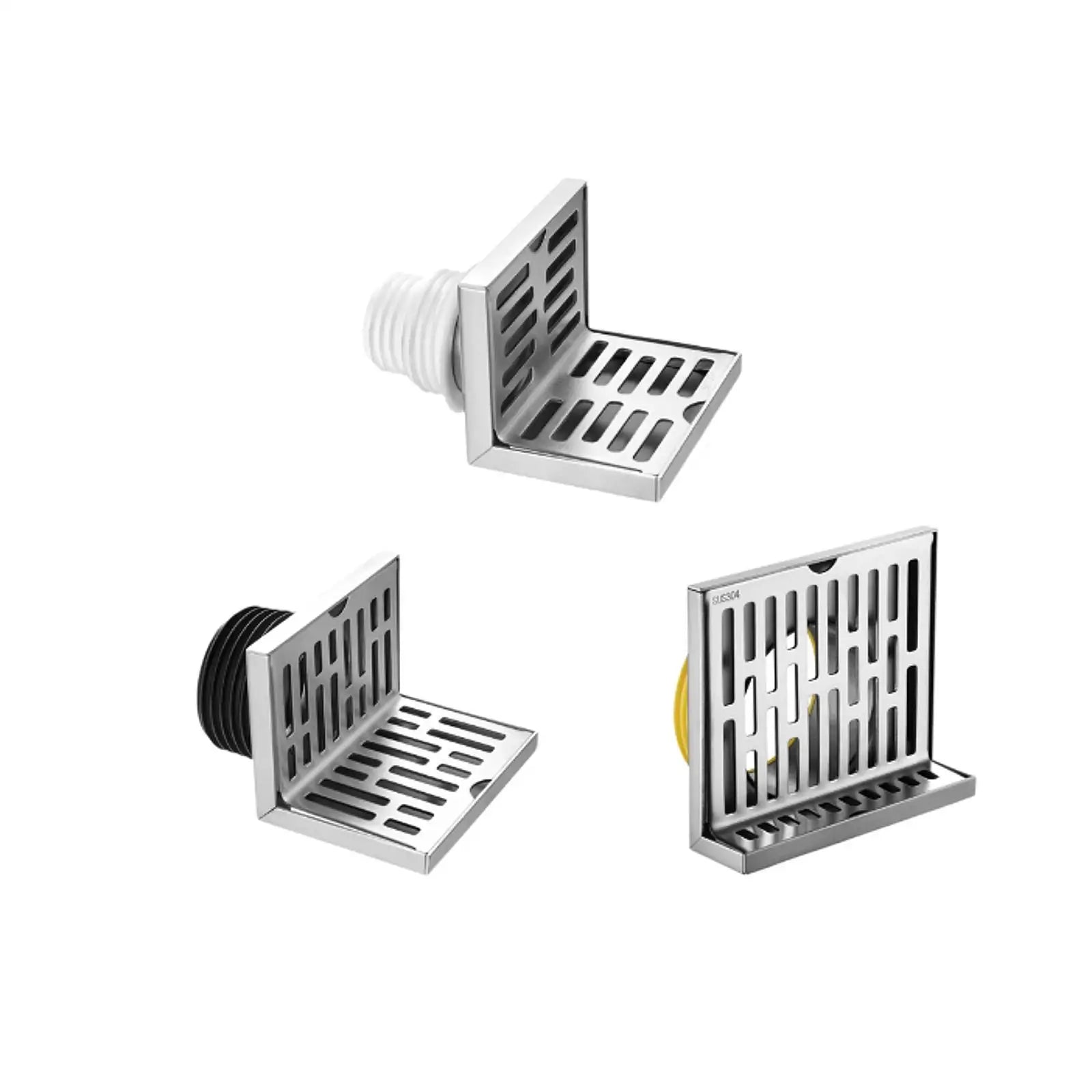 Stainless Steel Side Drain L Shape 90 Degree Pipe Drain Corner Floor Drain Side Drain for Bathroom Kitchen Shower Balcony Zpaxo