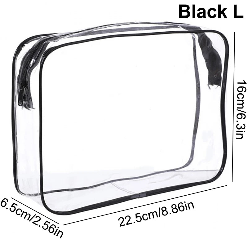 Waterproof Zippered Toy Storage Bag Transparent PVC Travel Pouch Sand