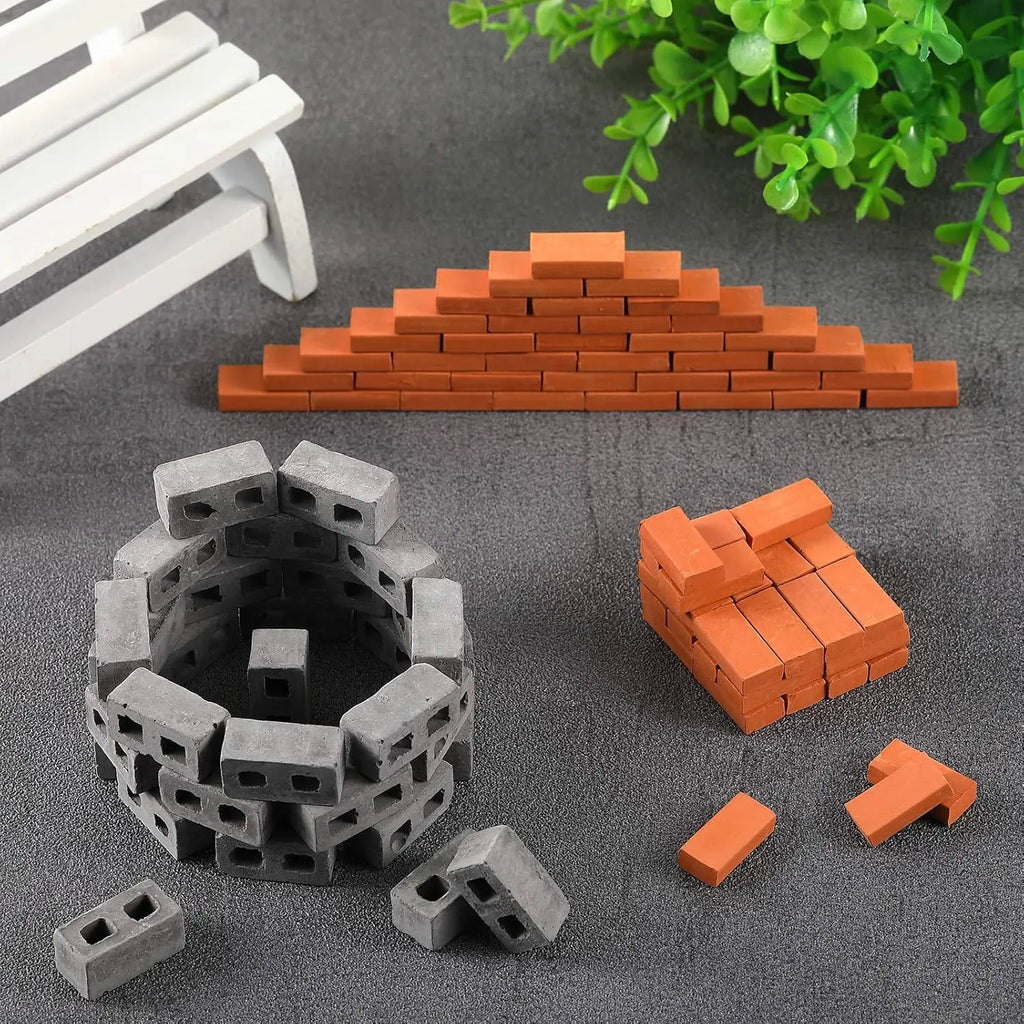 Mini Concrete Bricks DIY Set – Dollhouse & Landscape Models Miniature Building Set Zpaxo
