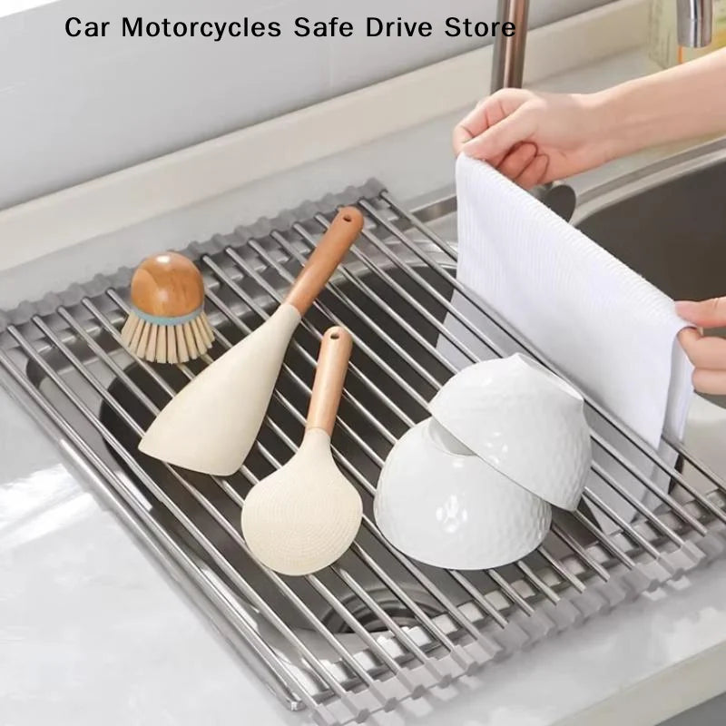 CMRoll Up Dish Drying Rack Flexible Draining Perfect Kitchen Sink