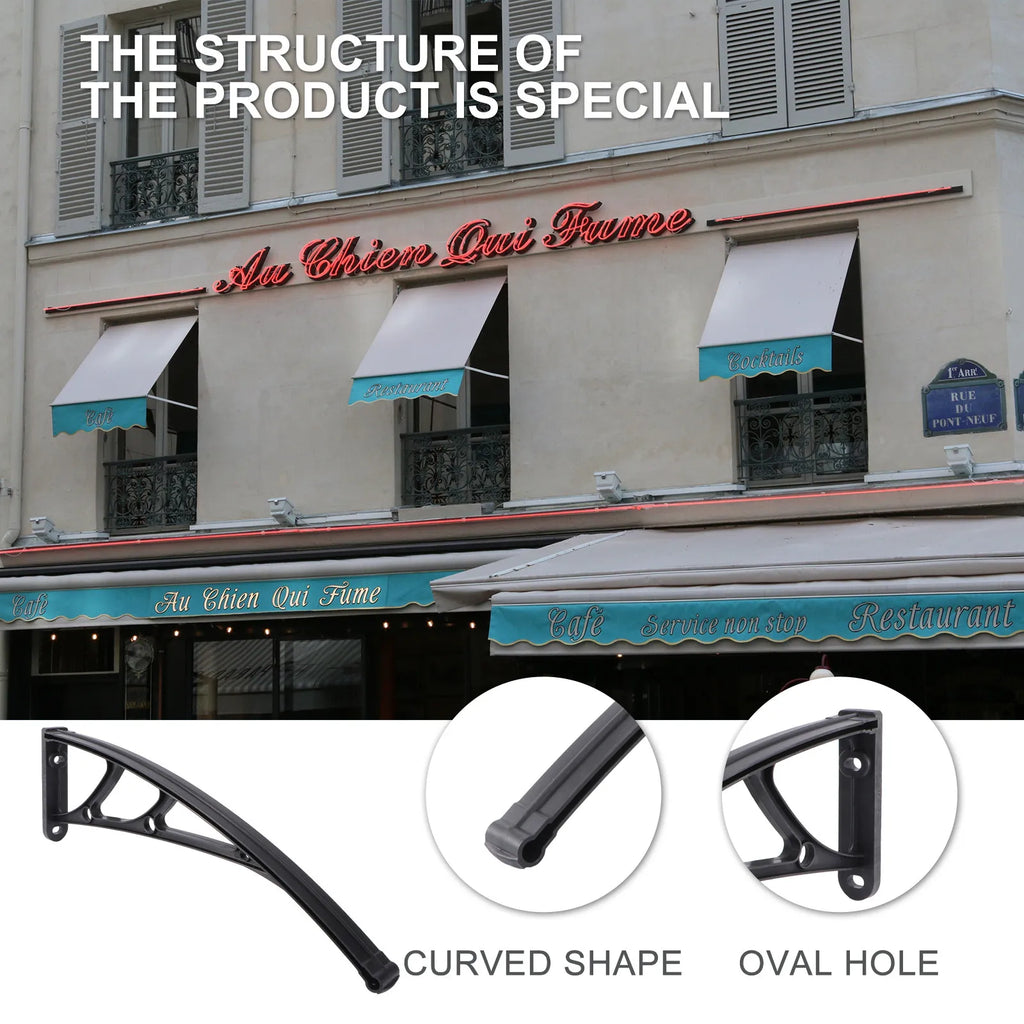 Reliable Curved Awning Bracket for Outdoor Patio Balcony Window Door Sun Shade Rain Cover Canopy Support Holder 3Mm Slot Zpaxo