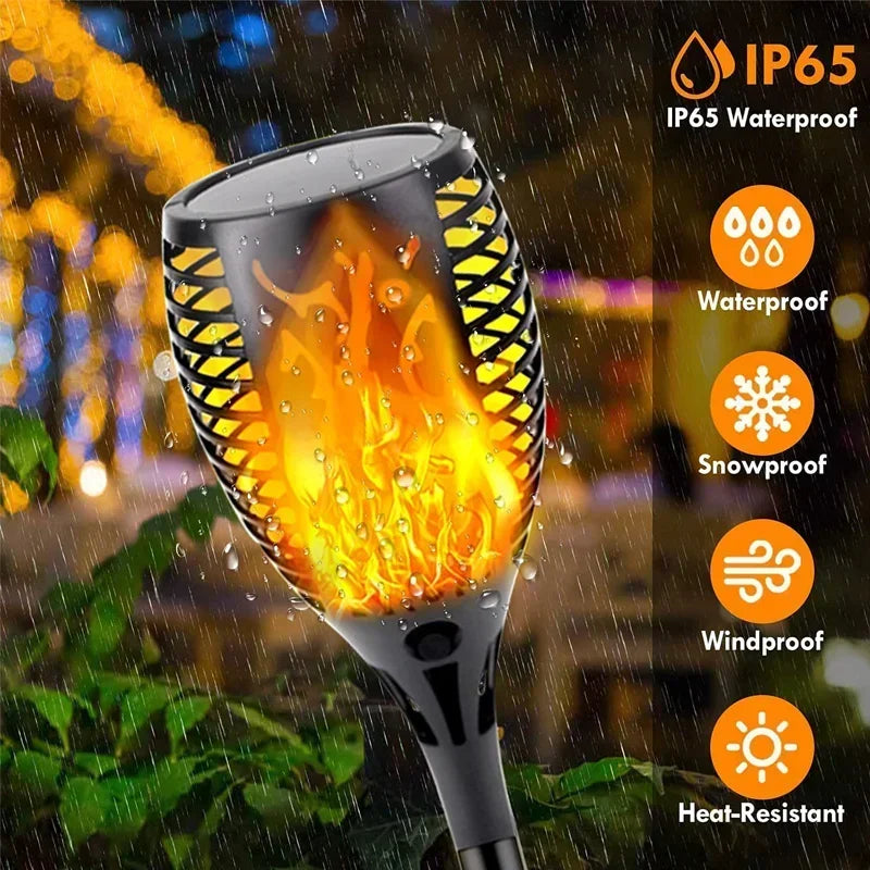 Solar Flickering Flame Torch Lights – LED Outdoor Garden Stake