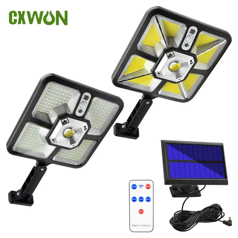 Solar Light Motion Sensor Outdoor Powered Security Garden Dimmable Zpaxo
