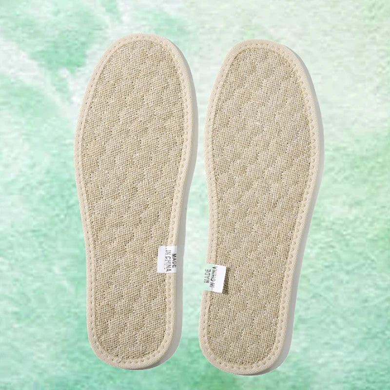 Men Natural Ural Grass Insole Breathable Sweat Absorbing Odorless
