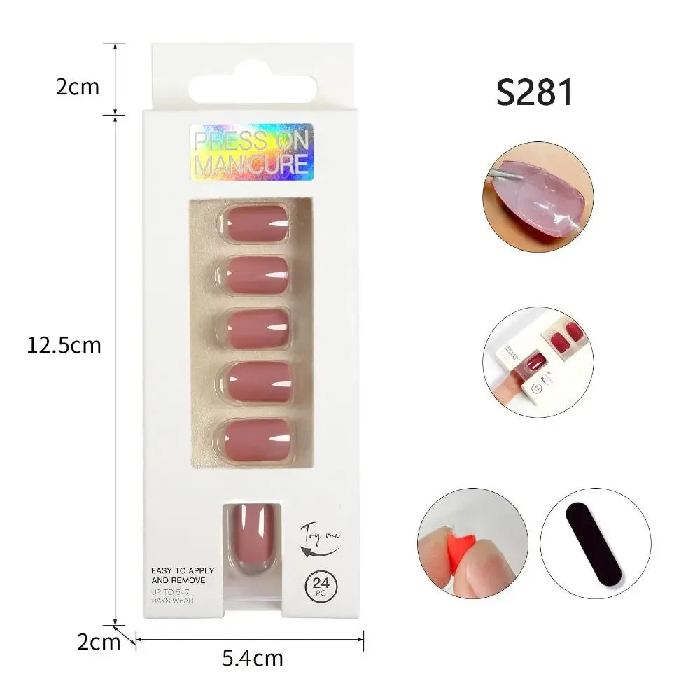 Box Detachable Square Head Short False Nails Press Artificial Zpaxo 08