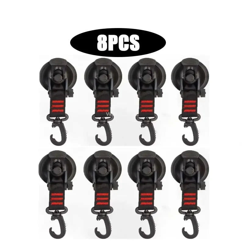 1/8 Pcs Car Tent Suction Cups Outdoor Camping Rope Powerful Suction Cup Buckle Side Tarps Tent Suckers Anchor Securing Hook Zpaxo 8PCS-red