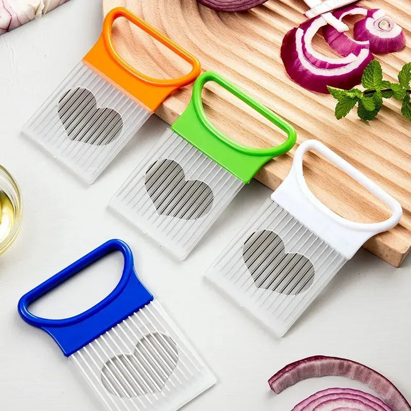 Stainless Steel Onion Holder & Vegetable Slicer – 1–4 Pcs
