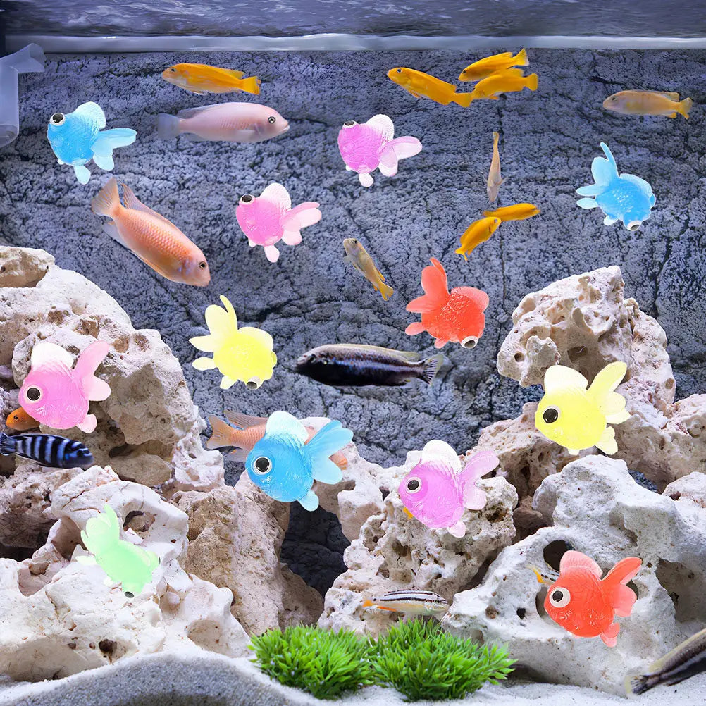 Artificial Goldfish Floating Aquarium Fish Decor Tpr Realistic Fake