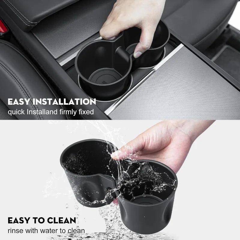 Tesla Model 3 & Model Y Cup Holder Coaster Mat – TPE Liner