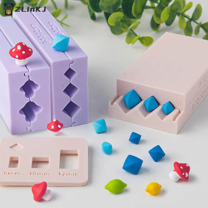 3D Lemon Mushroom Rhombus Beads Pottery Polymer Clay Mold Miniature Zpaxo