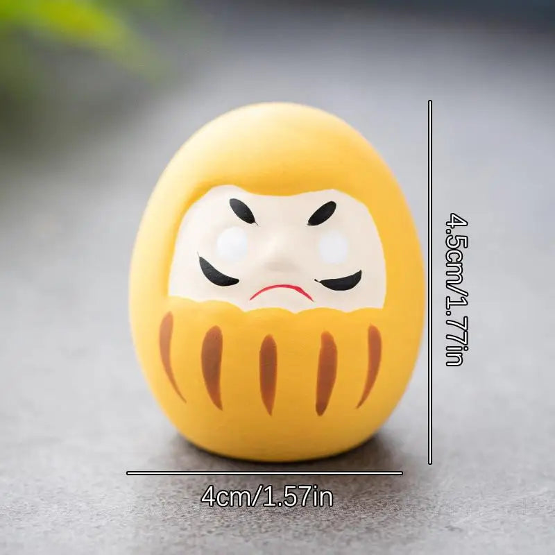 Japanese Daruma Doll Ceramic Statue – Lucky Fortune Decor Lucky Decor Figurine Zpaxo