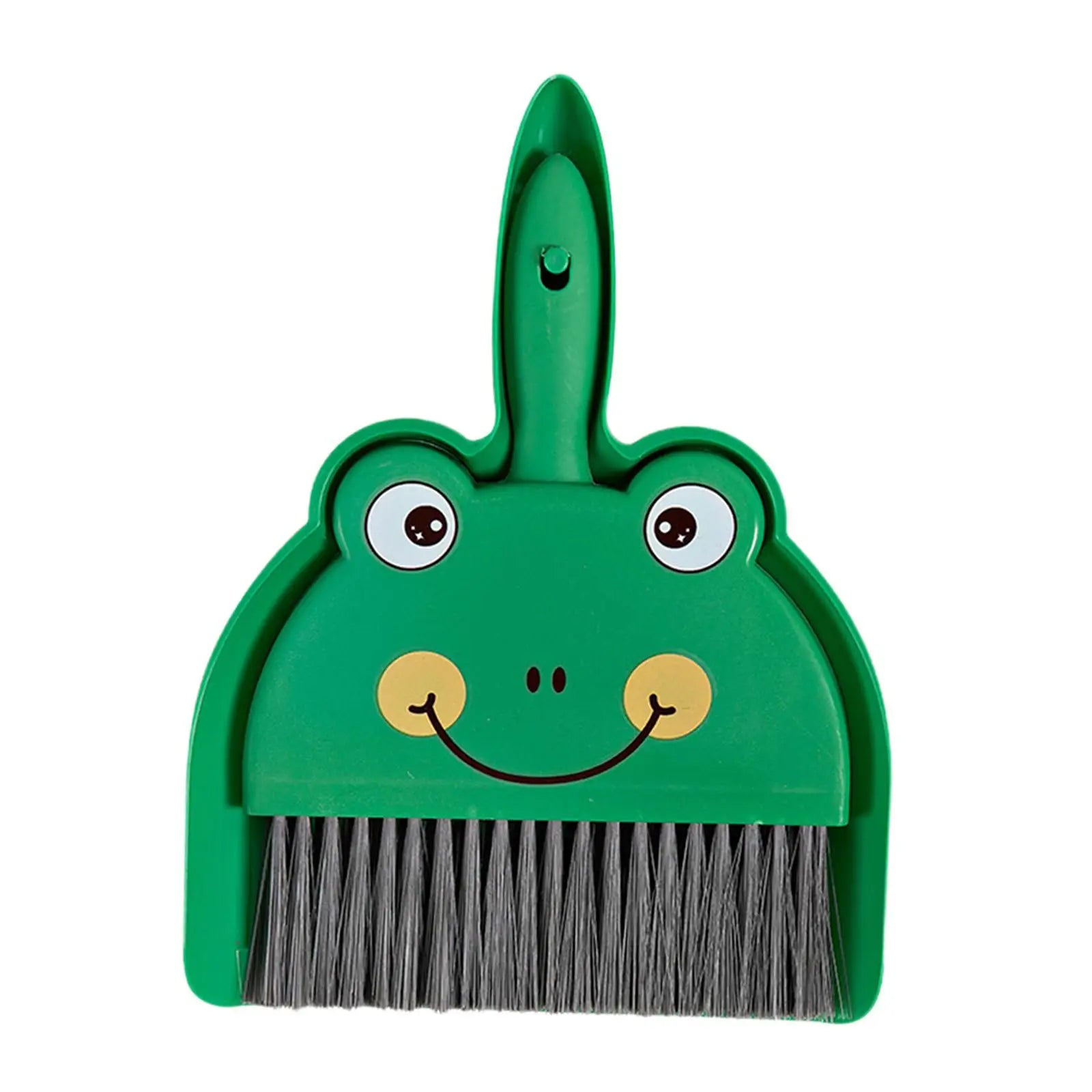 Mini Dustpan & Hand Broom Set – Portable Snap-On Design Dustpan & Brush Set Zpaxo green frog