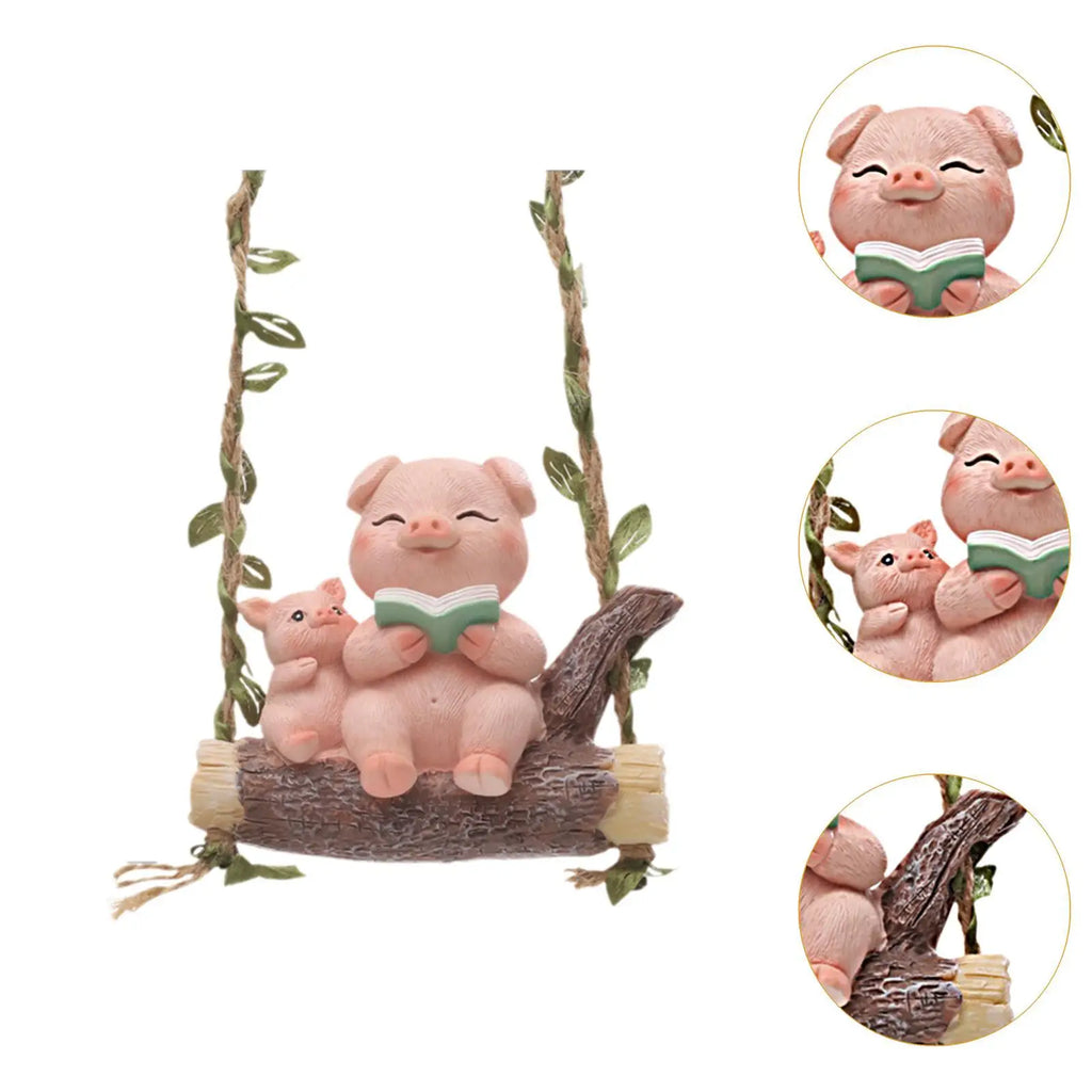 Swing Animal Garden Statue Resin Ornament Decorative Hanging Zpaxo