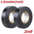 High-Temperature Resistant Electrical Tape Black Electrical Tape Durable Soft Insulating Adhesive Electrical Tape Zpaxo 2roll(12m)