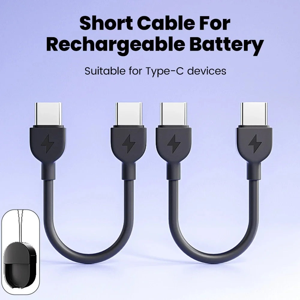 60W USB-C to USB-C Fast Charging Keychain Cable – 16cm USB-C Charging Cable Zpaxo