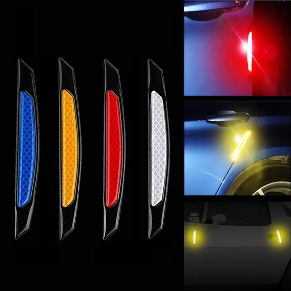 Stickers Carbon Fiber Safety Bumper Anti-collision Mark Automotive Safety Warning Stickers Reflective Strip Side Stickers Zpaxo