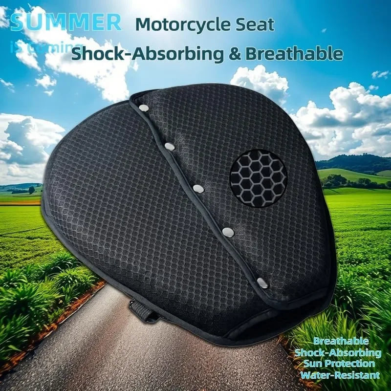 3D Honeycomb Motorcycle Gel Seat Cushion – Breathable Comfort